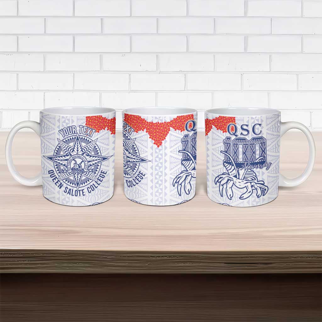 Queen Salote College 100 Years Anniversary Personalized Ceramic Mug Tonga QSC White - Polynesian Pride