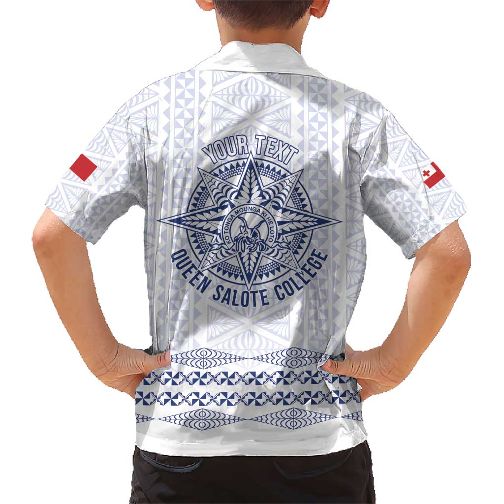 Queen Salote College 100 Years Anniversary Personalized Family Matching Short Sleeve Bodycon Dress and Hawaiian Shirt Tonga QSC White - Polynesian Pride