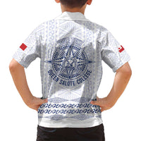 Queen Salote College 100 Years Anniversary Personalized Family Matching Summer Maxi Dress and Hawaiian Shirt Tonga QSC White - Polynesian Pride