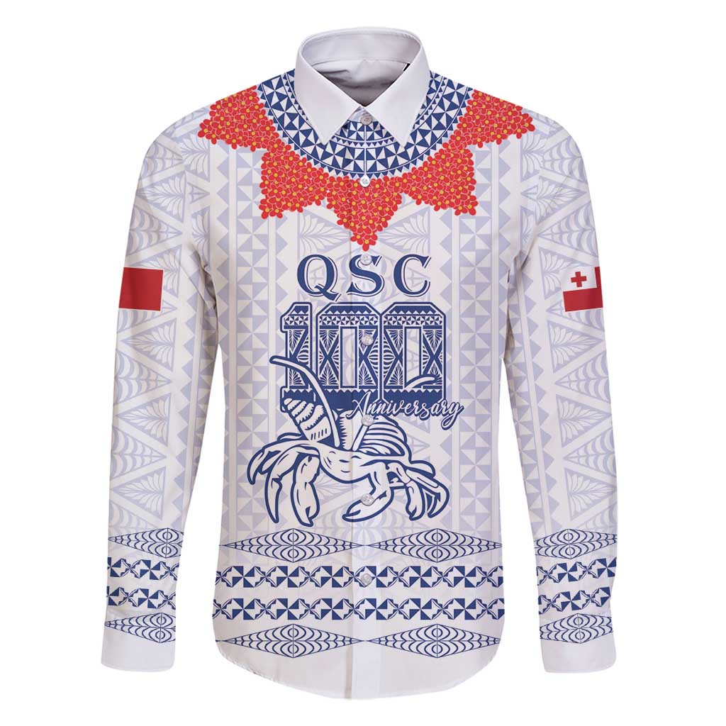 Queen Salote College 100 Years Anniversary Personalized Family Matching Summer Maxi Dress and Hawaiian Shirt Tonga QSC White - Polynesian Pride