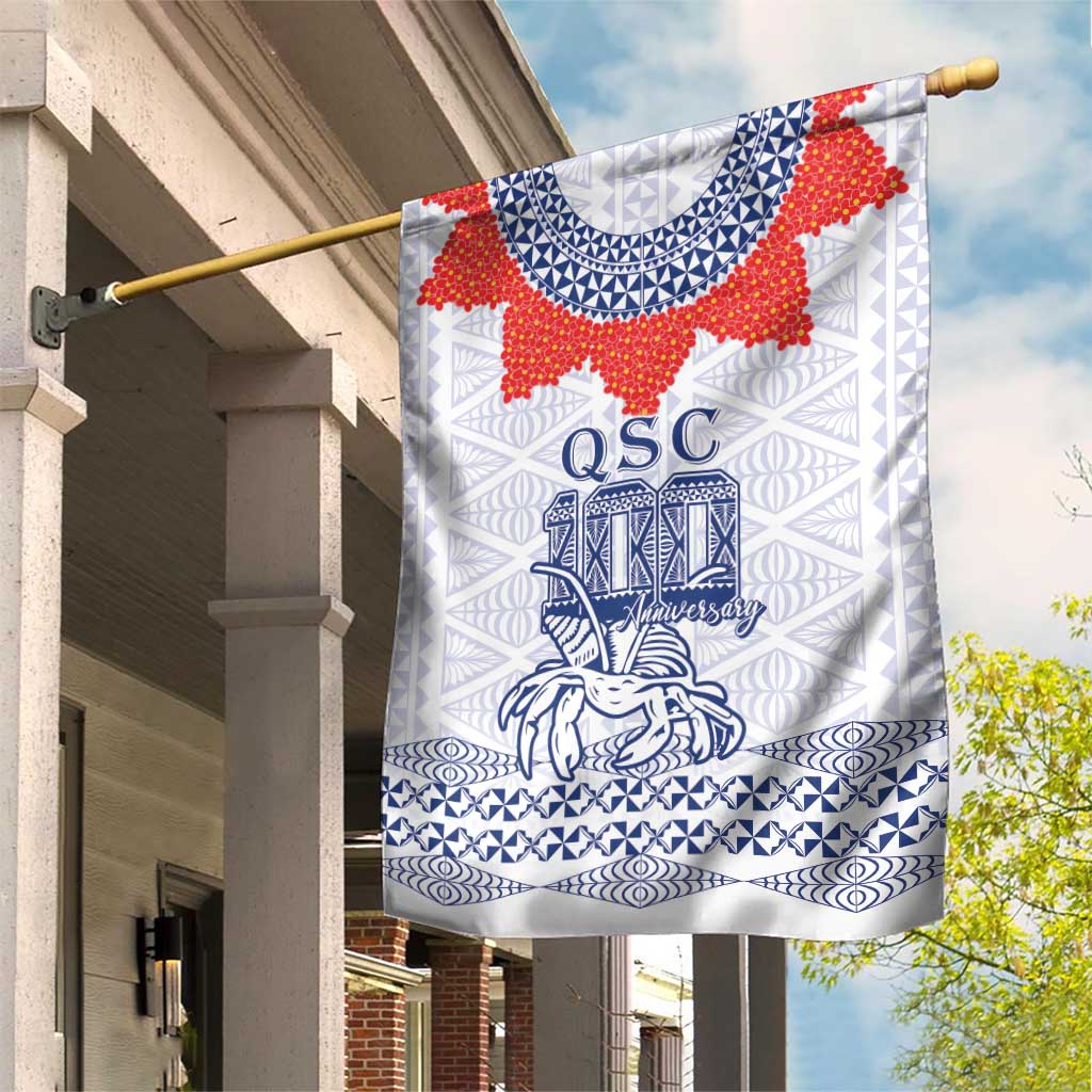 Queen Salote College 100 Years Anniversary Garden Flag Tonga QSC White - Polynesian Pride