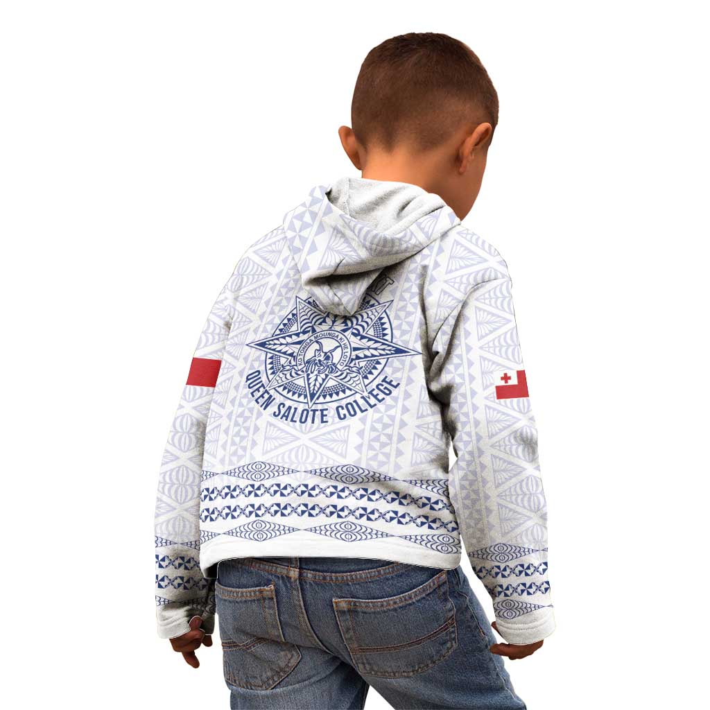 Queen Salote College 100 Years Anniversary Personalized Kid Hoodie Tonga QSC White - Polynesian Pride