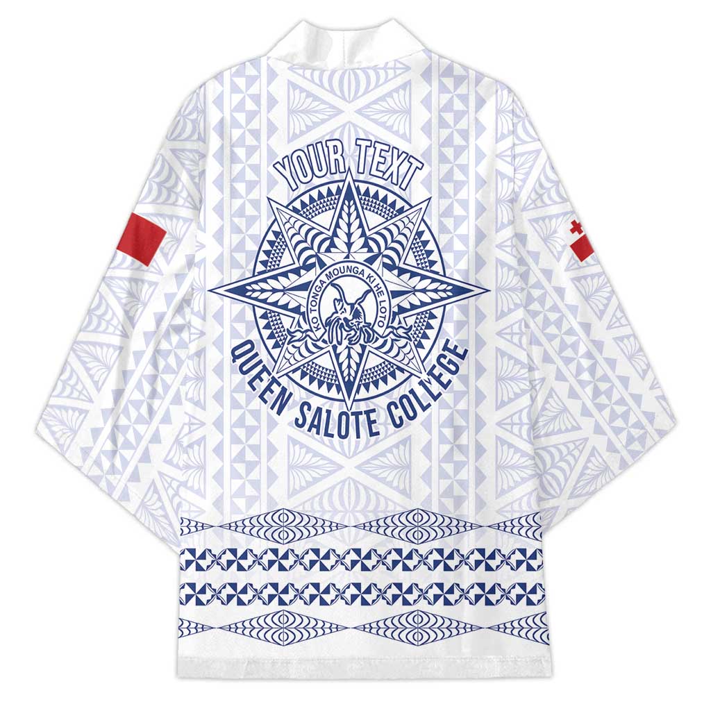 Queen Salote College 100 Years Anniversary Personalized Kimono Tonga QSC White - Polynesian Pride