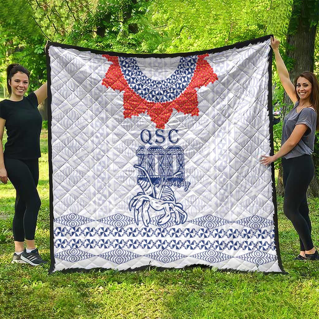 Queen Salote College 100 Years Anniversary Quilt Tonga QSC White - Polynesian Pride