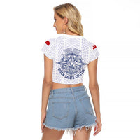 Queen Salote College 100 Years Anniversary Personalized Raglan Cropped T Shirt Tonga QSC White - Polynesian Pride