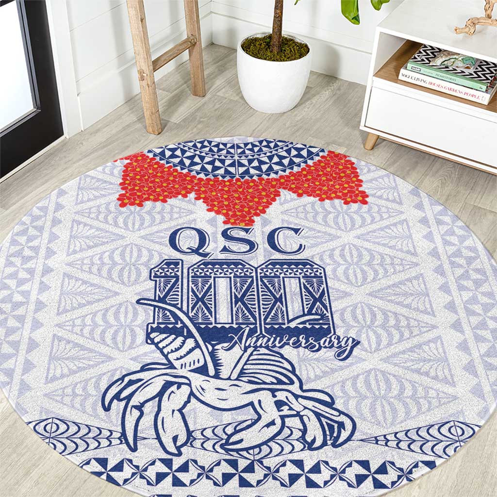 Queen Salote College 100 Years Anniversary Round Carpet Tonga QSC White - Polynesian Pride