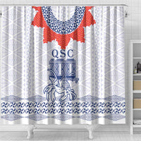 Queen Salote College 100 Years Anniversary Shower Curtain Tonga QSC White - Polynesian Pride