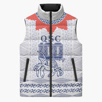 Queen Salote College 100 Years Anniversary Personalized Sleeveless Puffer Jacket Tonga QSC White - Polynesian Pride