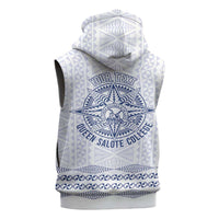 Queen Salote College 100 Years Anniversary Personalized Sleeveless Zip Hoodie Tonga QSC White - Polynesian Pride