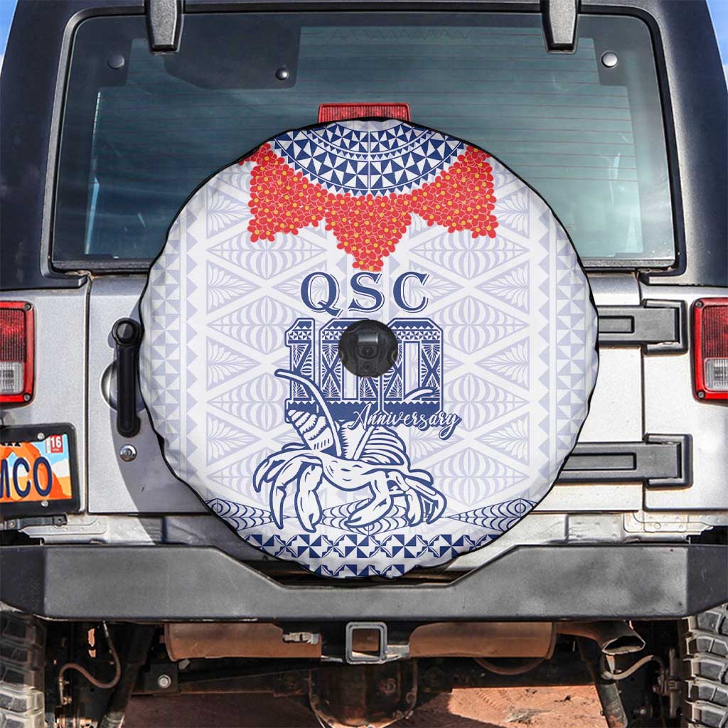 Queen Salote College 100 Years Anniversary Spare Tire Cover Tonga QSC White - Polynesian Pride