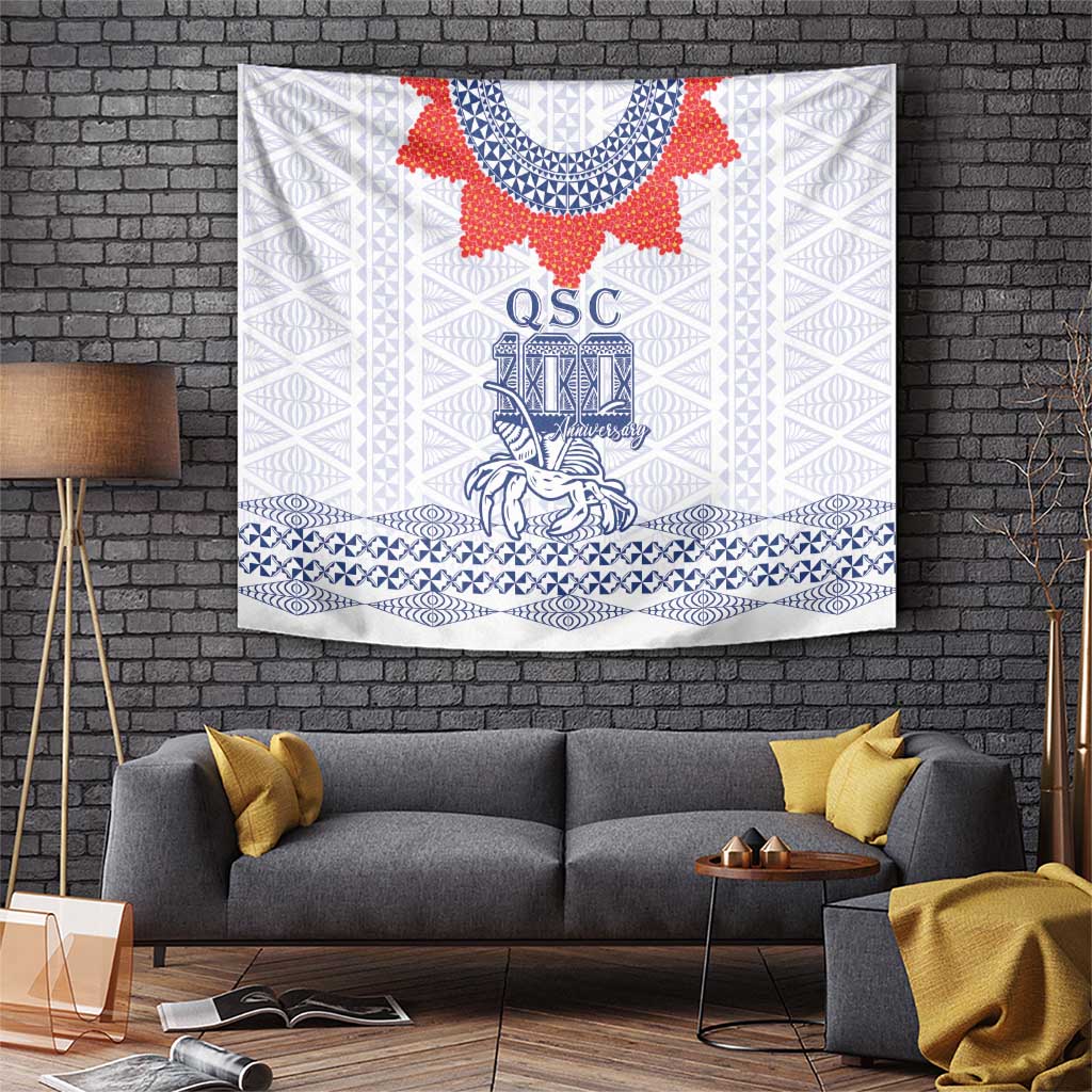 Queen Salote College 100 Years Anniversary Tapestry Tonga QSC White - Polynesian Pride