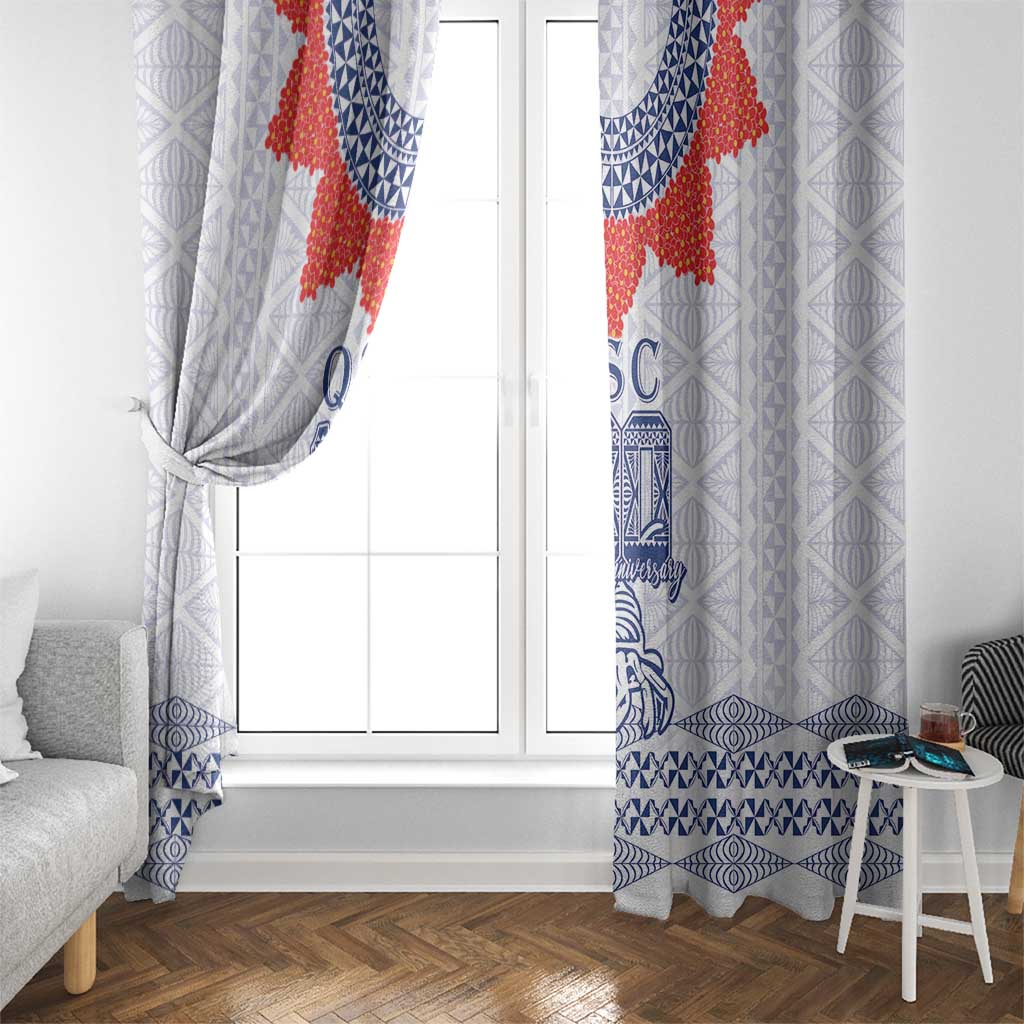 Queen Salote College 100 Years Anniversary Window Curtain Tonga QSC White - Polynesian Pride