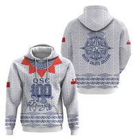 Queen Salote College 100 Years Anniversary Personalized Zip Hoodie Tonga QSC White - Polynesian Pride