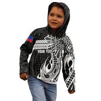 Personalised Philippines Kid Hoodie Tribal Sun LT7 - Polynesian Pride