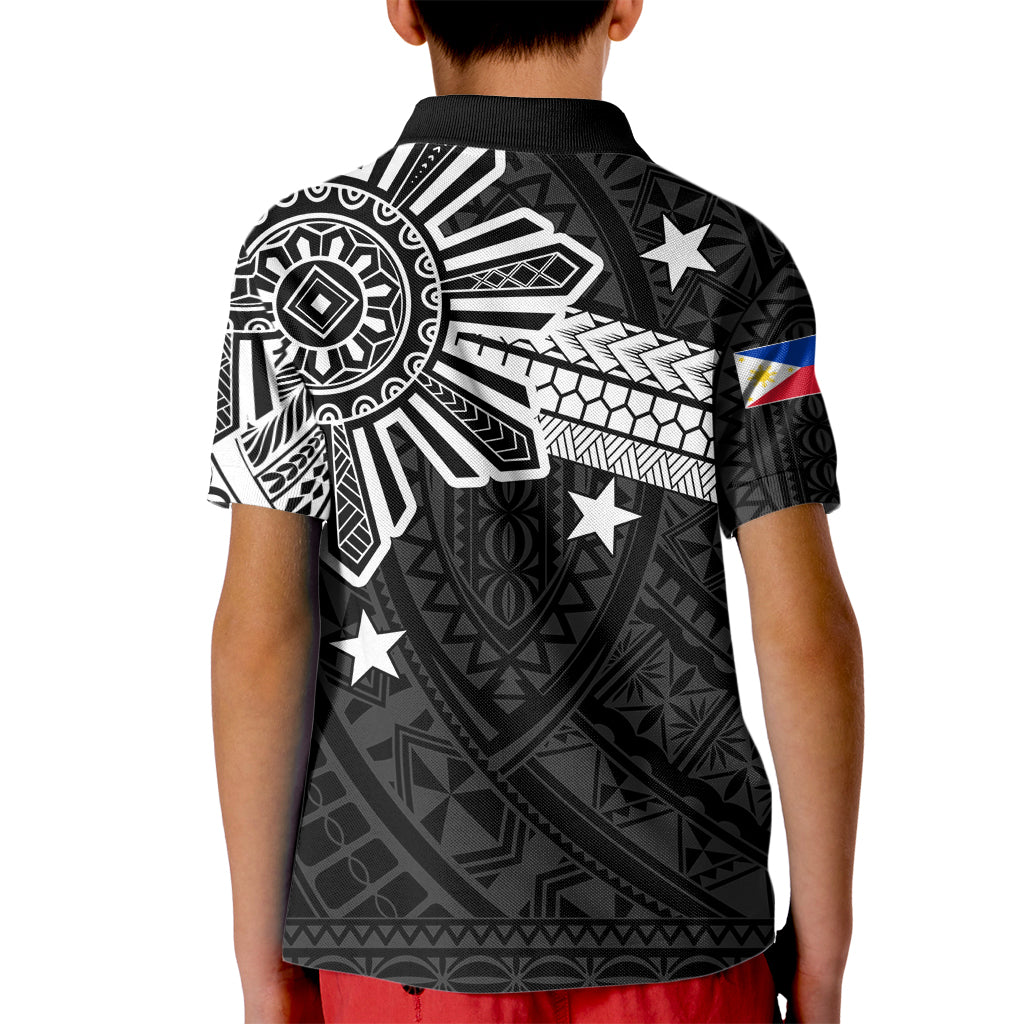 Personalised Philippines Kid Polo Shirt Tribal Sun LT7 - Polynesian Pride