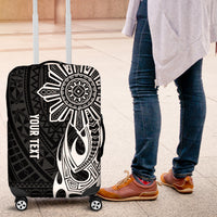Personalised Philippines Luggage Cover Tribal Sun LT7 Black - Polynesian Pride