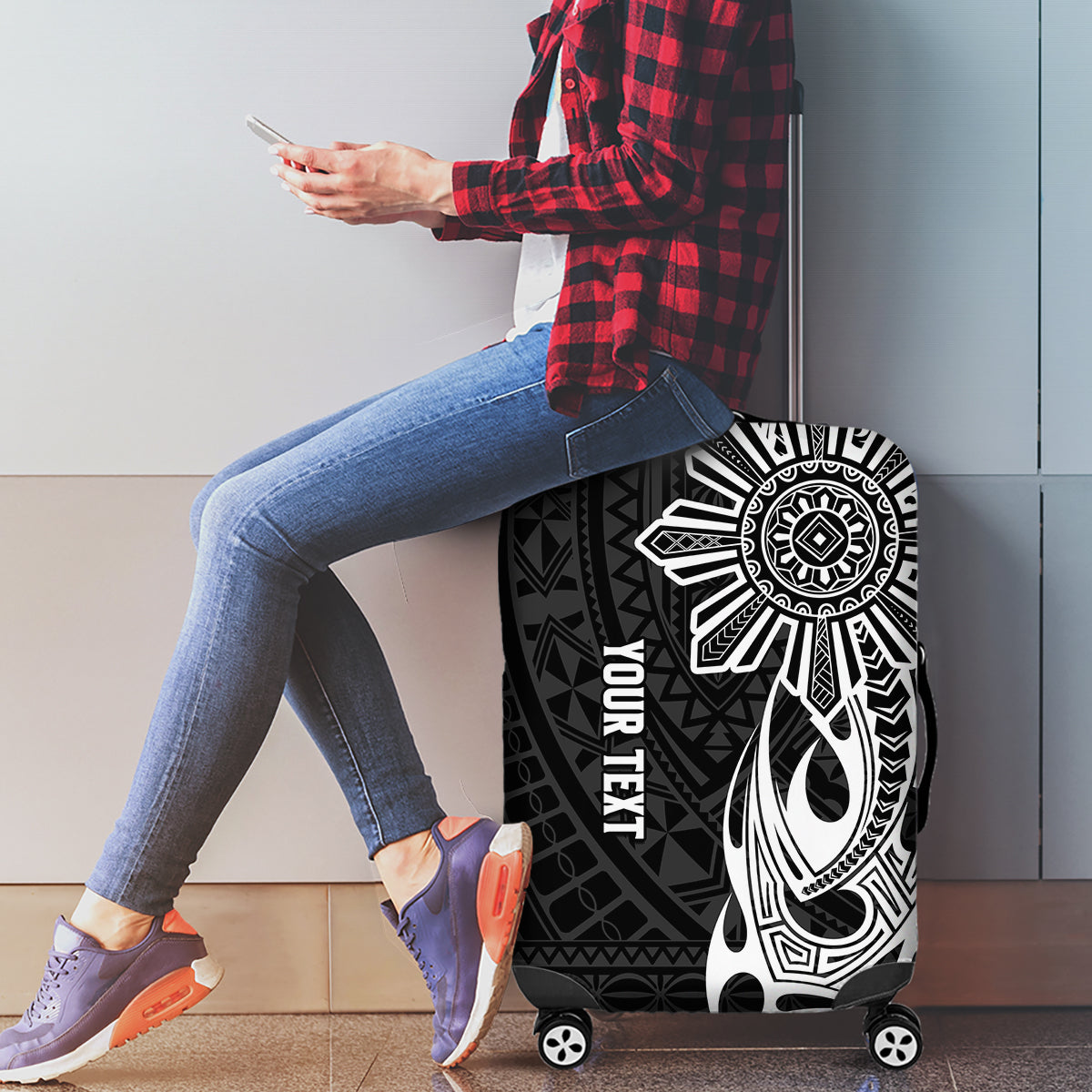 Personalised Philippines Luggage Cover Tribal Sun LT7 - Polynesian Pride