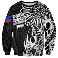 Personalised Philippines Sweatshirt Tribal Sun LT7 Unisex Black - Polynesian Pride