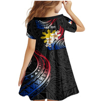 Personalised Philippines Tribal Family Matching Mermaid Dress and Hawaiian Shirt Mix Plumeria - Flag Colors LT7 - Polynesian Pride