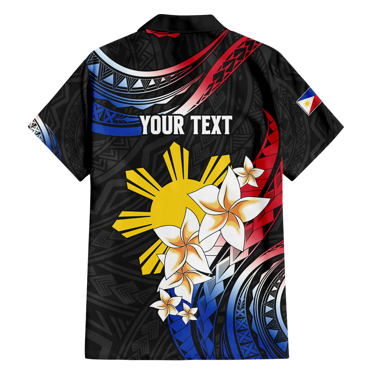 Personalised Philippines Tribal Family Matching Off Shoulder Maxi Dress and Hawaiian Shirt Mix Plumeria - Flag Colors LT7 - Polynesian Pride