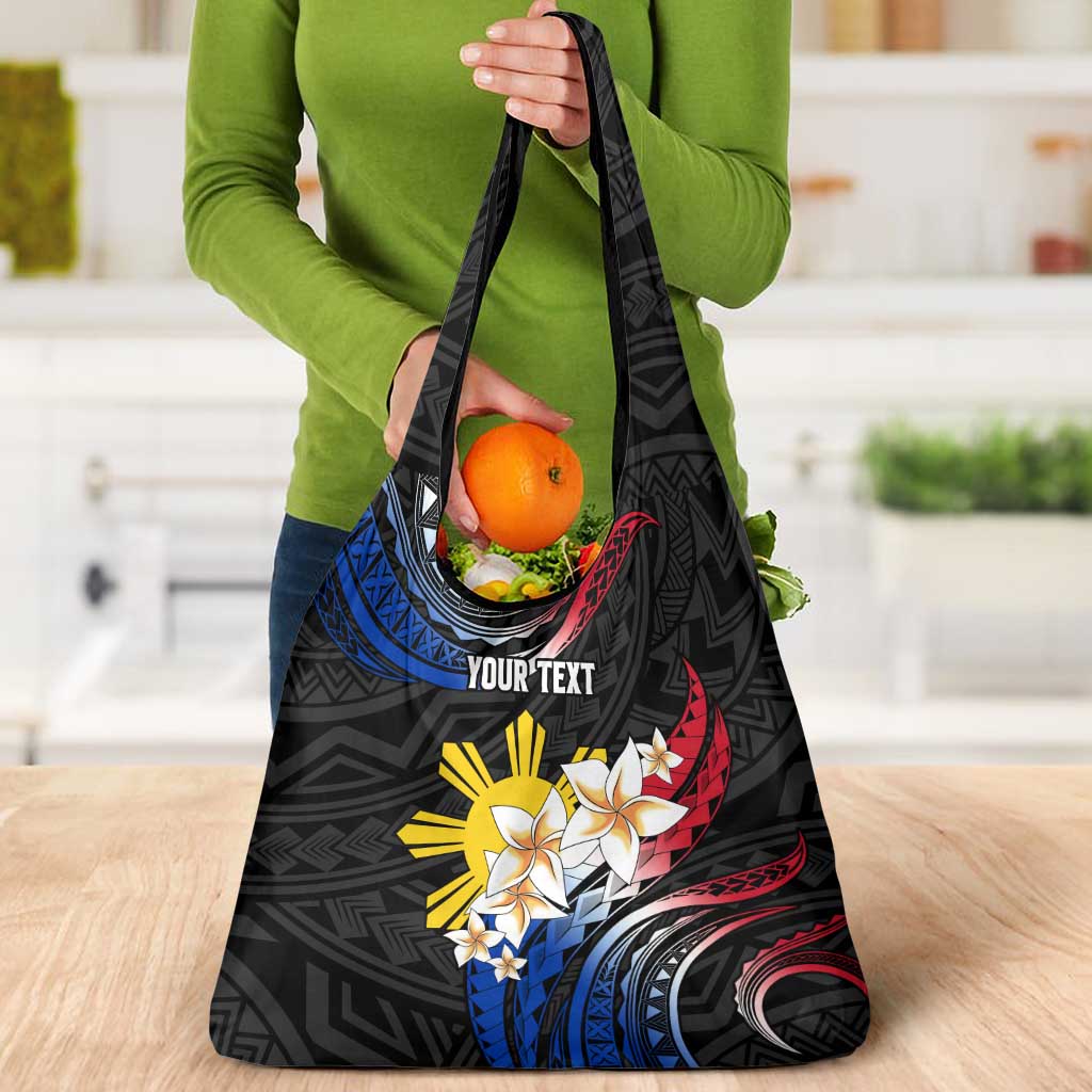 Personalised Philippines Tribal Grocery Bag Mix Plumeria - Flag Colors
