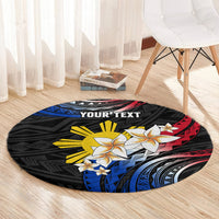 Personalised Philippines Tribal Round Carpet Mix Plumeria - Flag Colors LT7 - Polynesian Pride