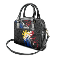 Personalised Philippines Tribal Shoulder Handbag Mix Plumeria - Flag Colors LT7 - Polynesian Pride