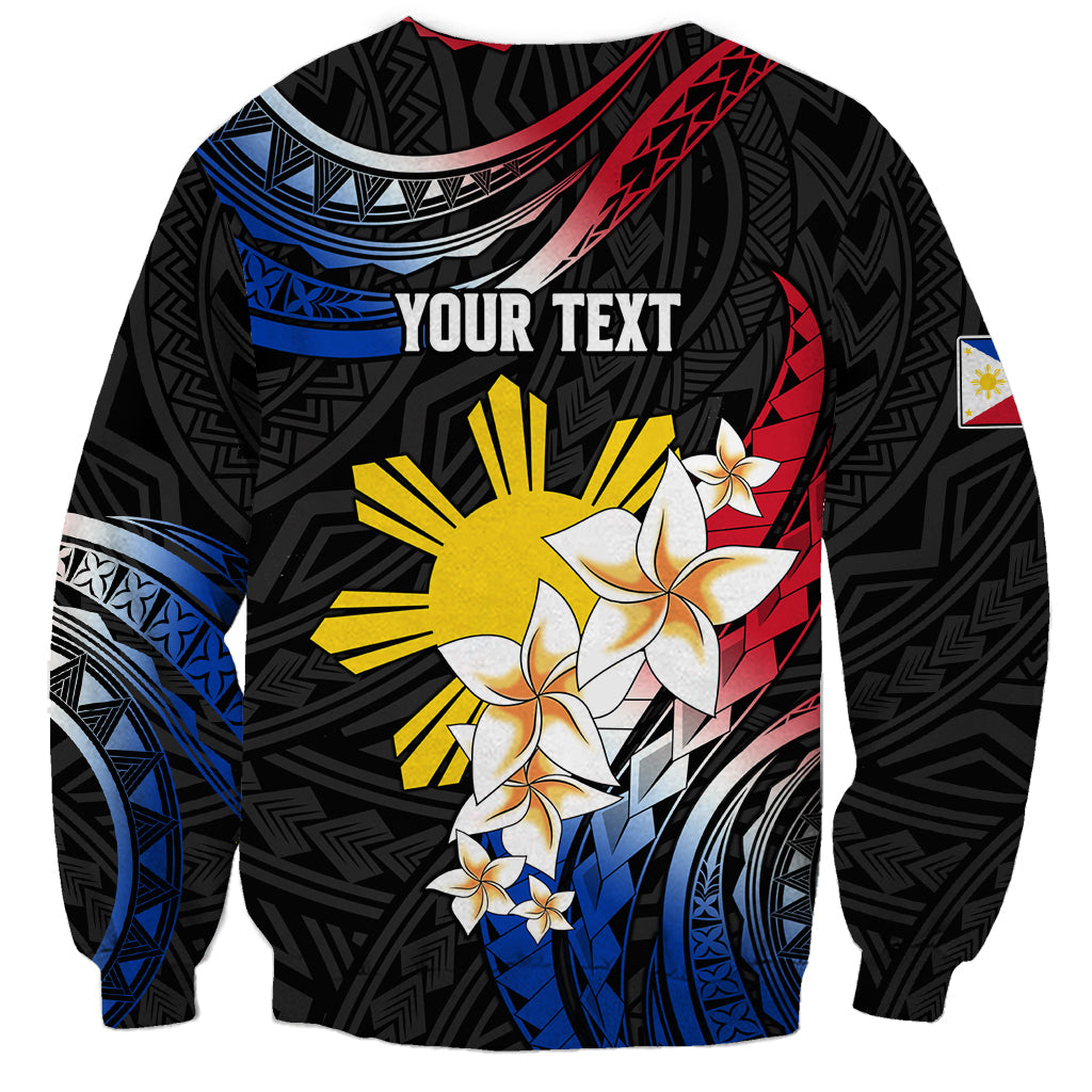 Personalised Philippines Tribal Sweatshirt Mix Plumeria - Flag Colors LT7 - Polynesian Pride