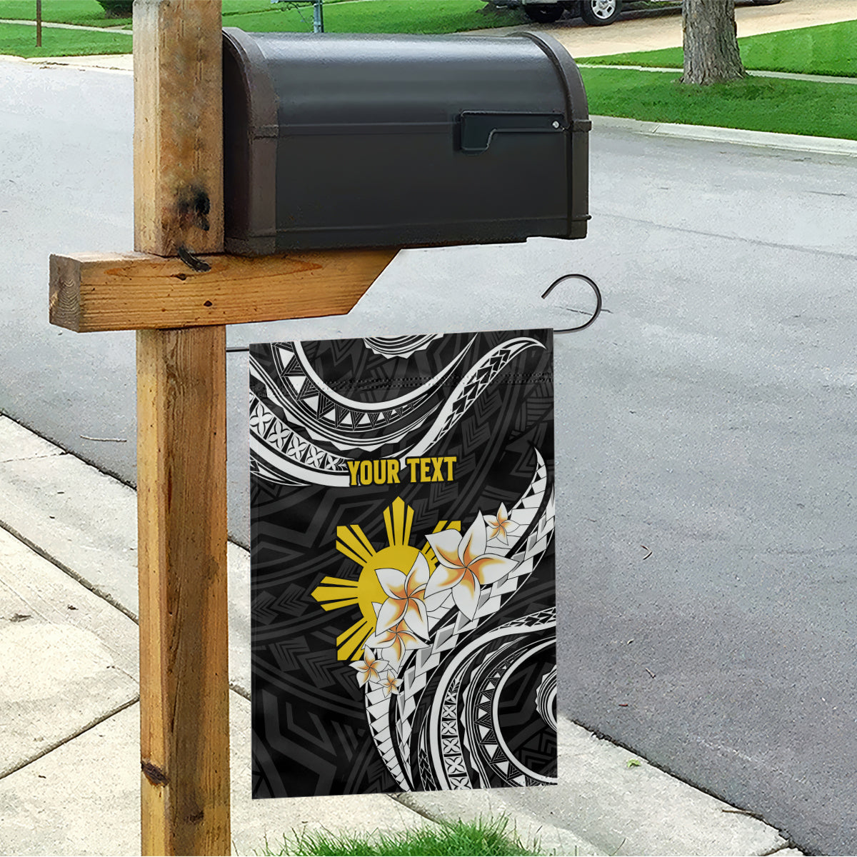 Personalised Philippines Tribal Garden Flag Mix Plumeria LT7 - Polynesian Pride