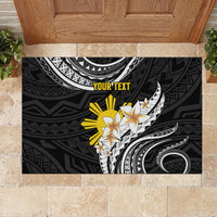 Personalised Philippines Tribal Rubber Doormat Mix Plumeria LT7 - Polynesian Pride