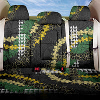 Hawaii Aloha Kakau Back Car Seat Cover Puakenikeni and Maile Lei Twist LT7 One Size Black - Polynesian Pride