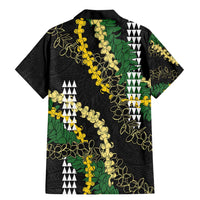 Hawaii Aloha Kakau Family Matching Mermaid Dress and Hawaiian Shirt Puakenikeni and Maile Lei Twist LT7 - Polynesian Pride