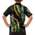 Hawaii Aloha Kakau Family Matching Off The Shoulder Long Sleeve Dress and Hawaiian Shirt Puakenikeni and Maile Lei Twist