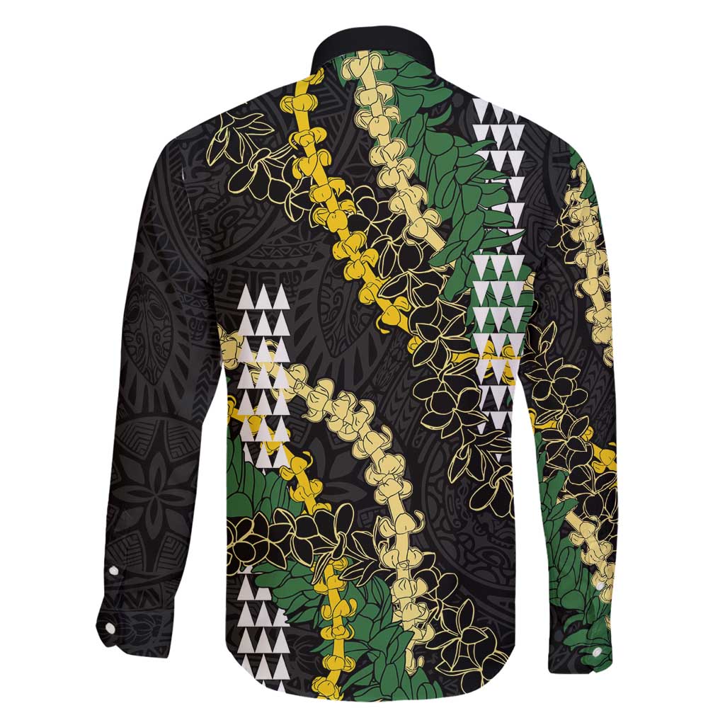 Hawaii Aloha Kakau Family Matching Off Shoulder Short Dress and Hawaiian Shirt Puakenikeni and Maile Lei Twist LT7 - Polynesian Pride