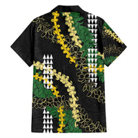 Hawaii Aloha Kakau Family Matching Puletasi and Hawaiian Shirt Puakenikeni and Maile Lei Twist LT7 - Polynesian Pride