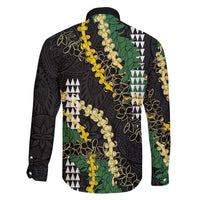 Hawaii Aloha Kakau Family Matching Puletasi and Hawaiian Shirt Puakenikeni and Maile Lei Twist LT7 - Polynesian Pride