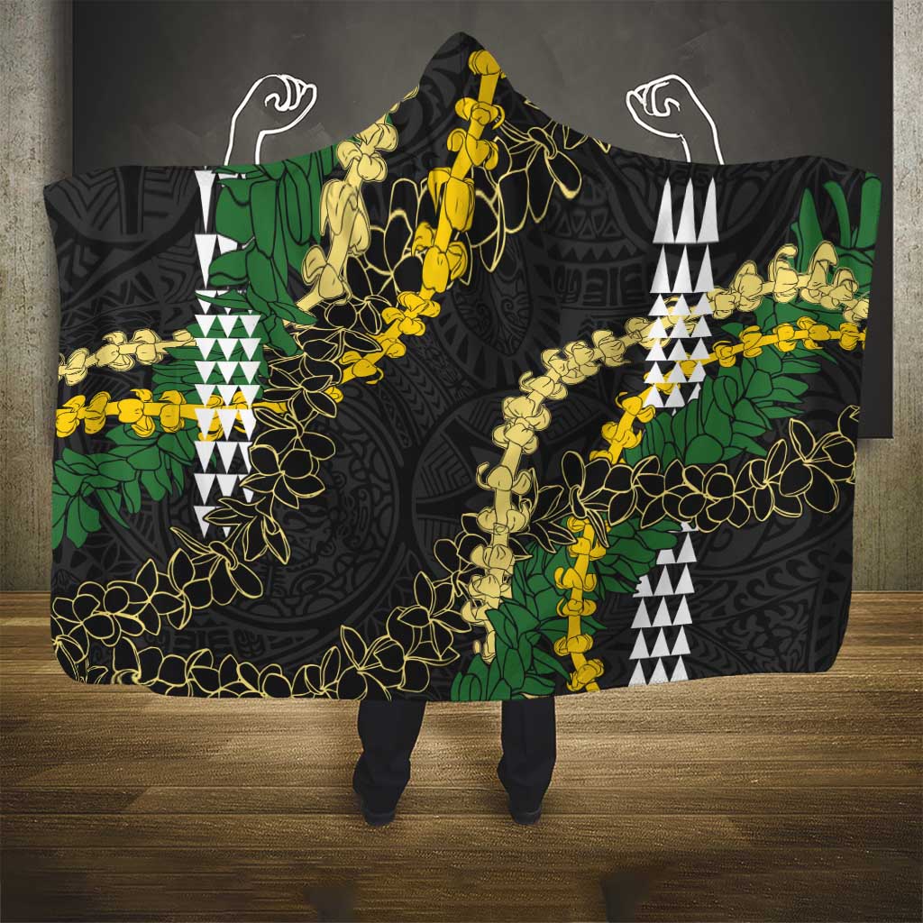 Hawaii Aloha Kakau Hooded Blanket Puakenikeni and Maile Lei Twist LT7 - Polynesian Pride