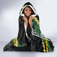Hawaii Aloha Kakau Hooded Blanket Puakenikeni and Maile Lei Twist LT7 - Polynesian Pride