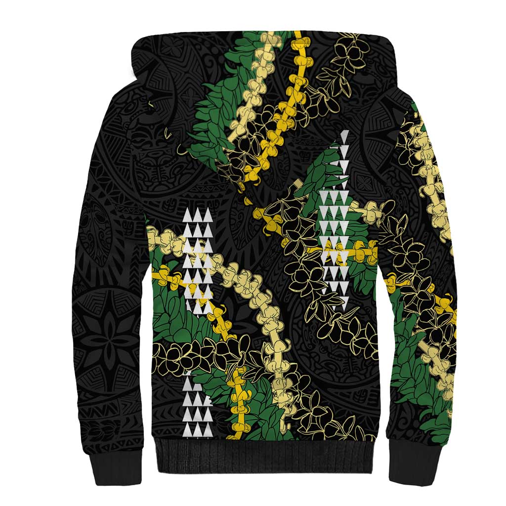 Hawaii Aloha Kakau Sherpa Hoodie Puakenikeni and Maile Lei Twist LT7 - Polynesian Pride