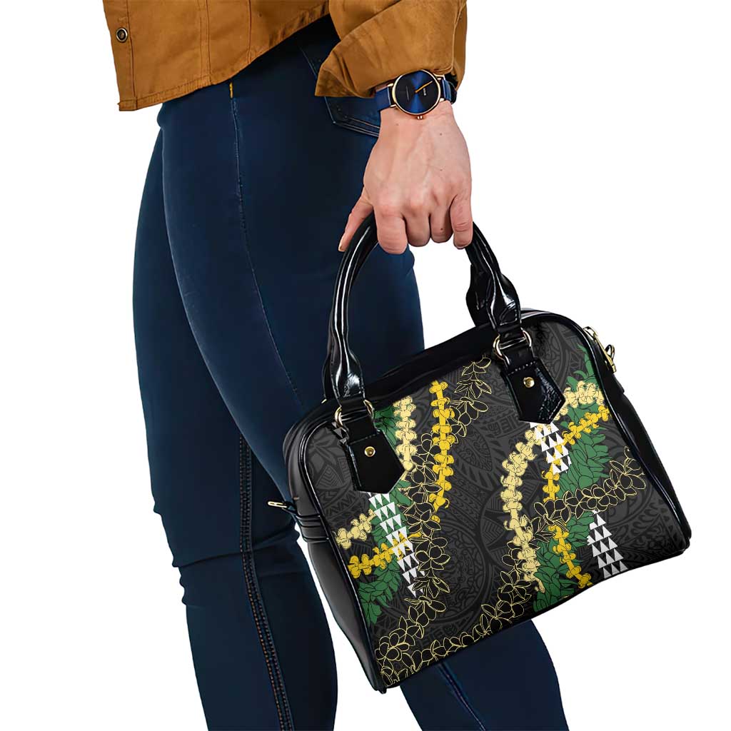 Hawaii Aloha Kakau Shoulder Handbag Puakenikeni and Maile Lei Twist