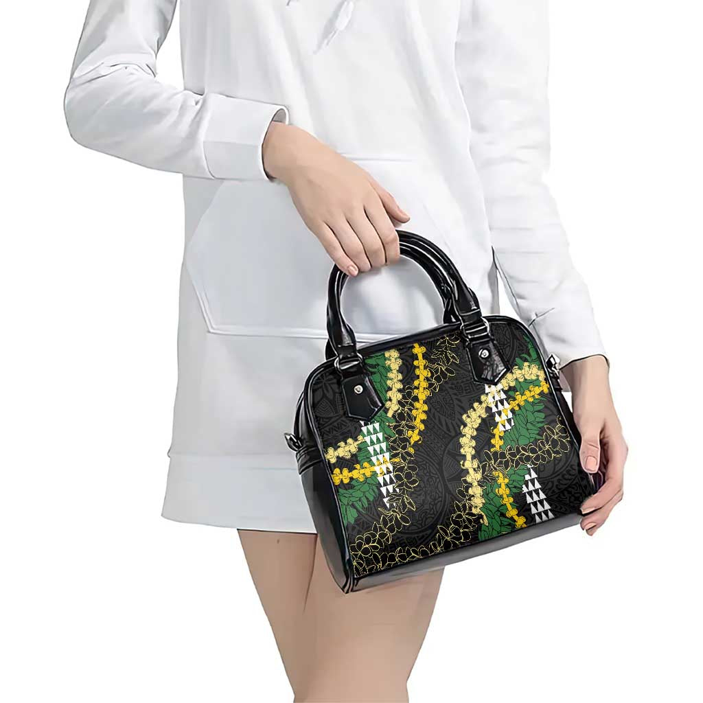 Hawaii Aloha Kakau Shoulder Handbag Puakenikeni and Maile Lei Twist