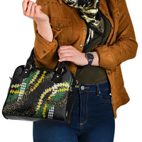 Hawaii Aloha Kakau Shoulder Handbag Puakenikeni and Maile Lei Twist