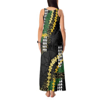 Hawaii Aloha Kakau Tank Maxi Dress Puakenikeni and Maile Lei Twist LT7 - Polynesian Pride