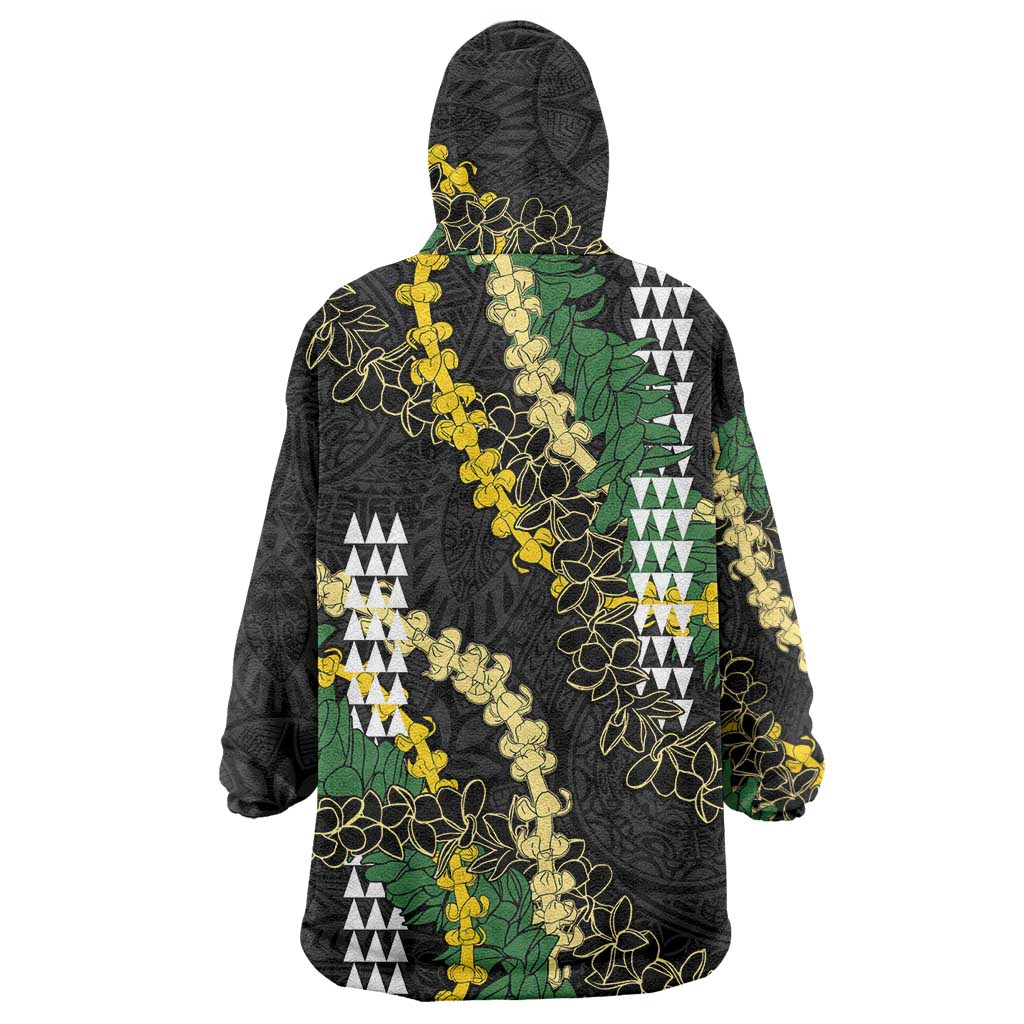 Hawaii Aloha Kakau Wearable Blanket Hoodie Puakenikeni and Maile Lei Twist LT7 - Polynesian Pride