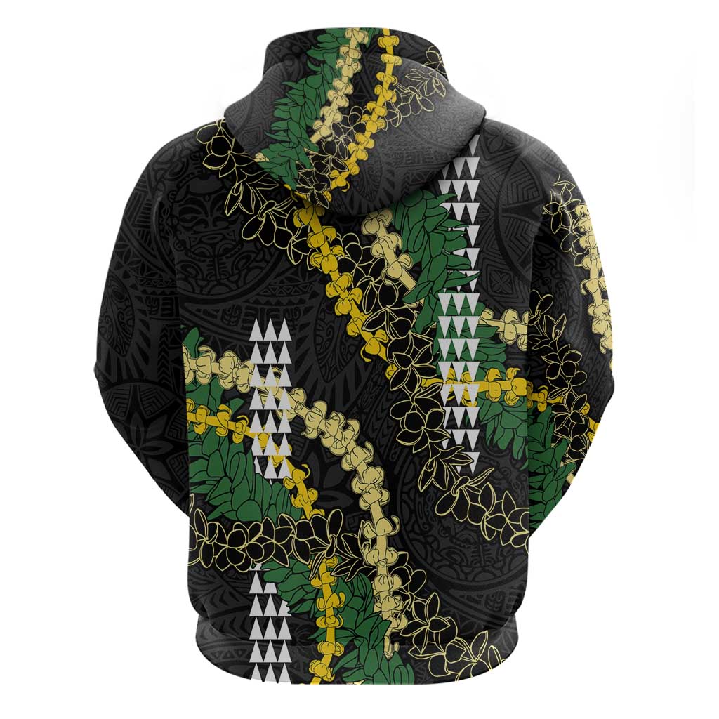 Hawaii Aloha Kakau Zip Hoodie Puakenikeni and Maile Lei Twist LT7 - Polynesian Pride