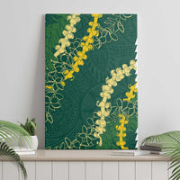 Hawaii Aloha Kakau Canvas Wall Art Green Puakenikeni and Maile Lei Twist LT7 - Polynesian Pride
