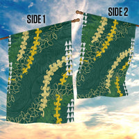 Hawaii Aloha Kakau Garden Flag Green Puakenikeni and Maile Lei Twist LT7 - Polynesian Pride