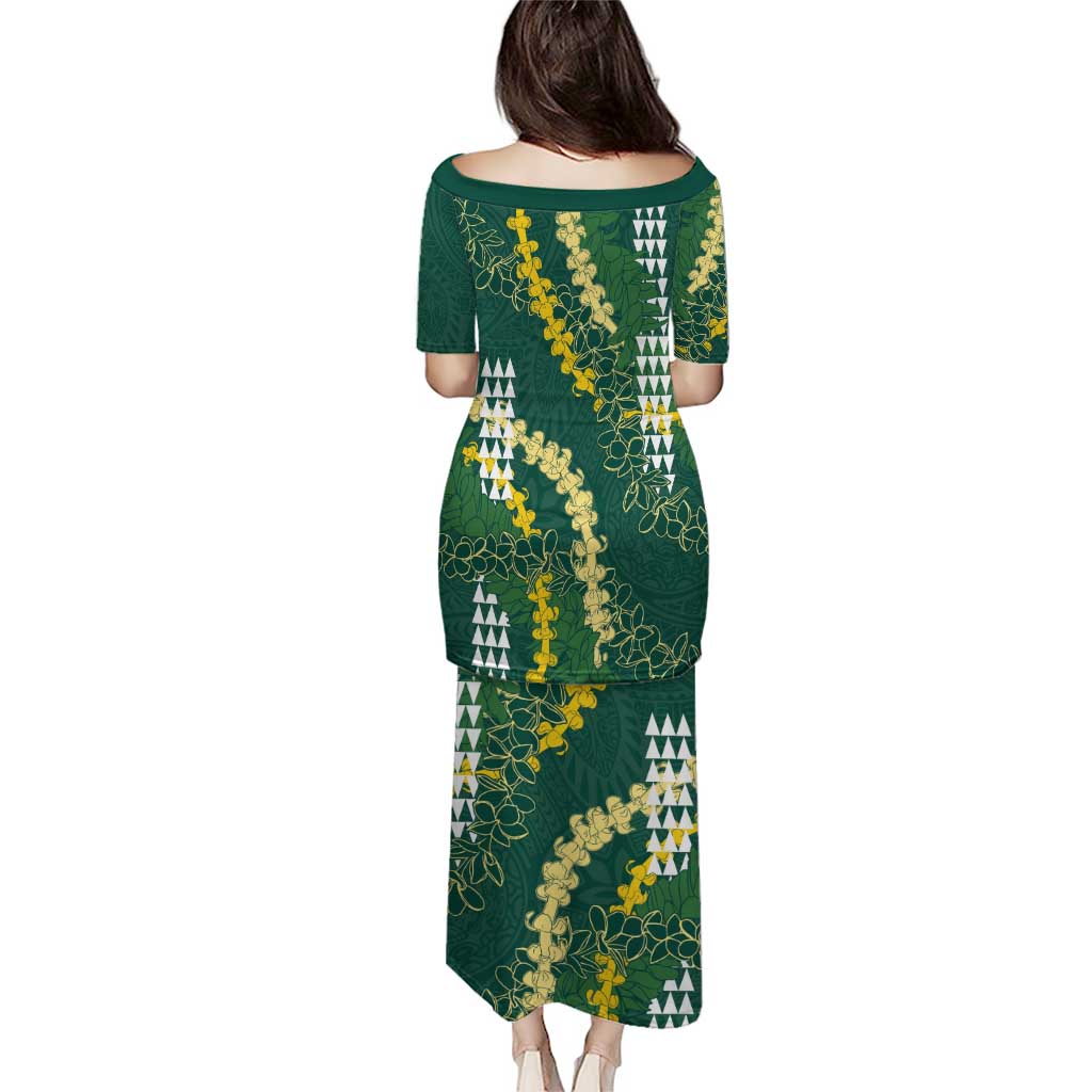 Hawaii Aloha Kakau Puletasi Green Puakenikeni and Maile Lei Twist LT7 - Polynesian Pride