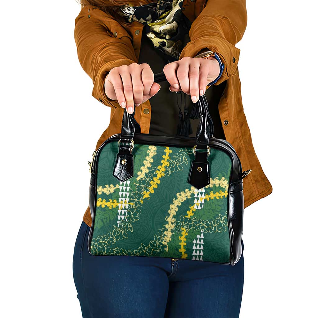 Hawaii Aloha Kakau Shoulder Handbag Green Puakenikeni and Maile Lei Twist LT7 One Size Green - Polynesian Pride