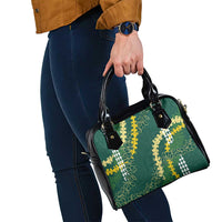 Hawaii Aloha Kakau Shoulder Handbag Green Puakenikeni and Maile Lei Twist LT7 - Polynesian Pride